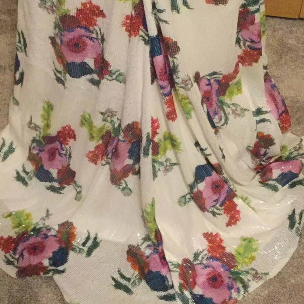 Jovani Floral Sequin Gown w/ Open Back - Picture 6 of 9